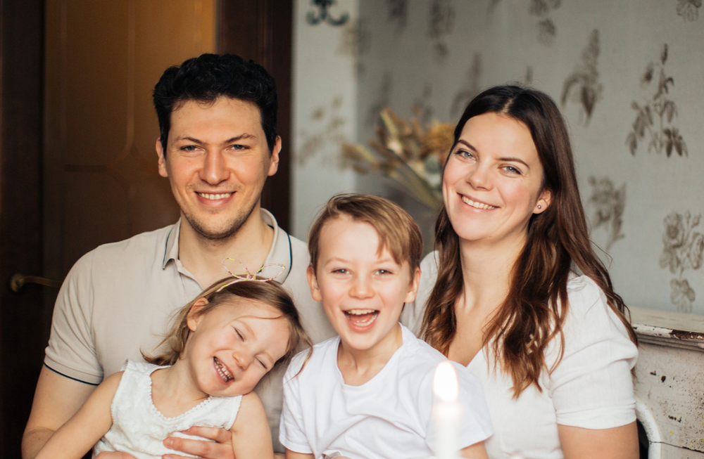 Mum and Dad with two kids